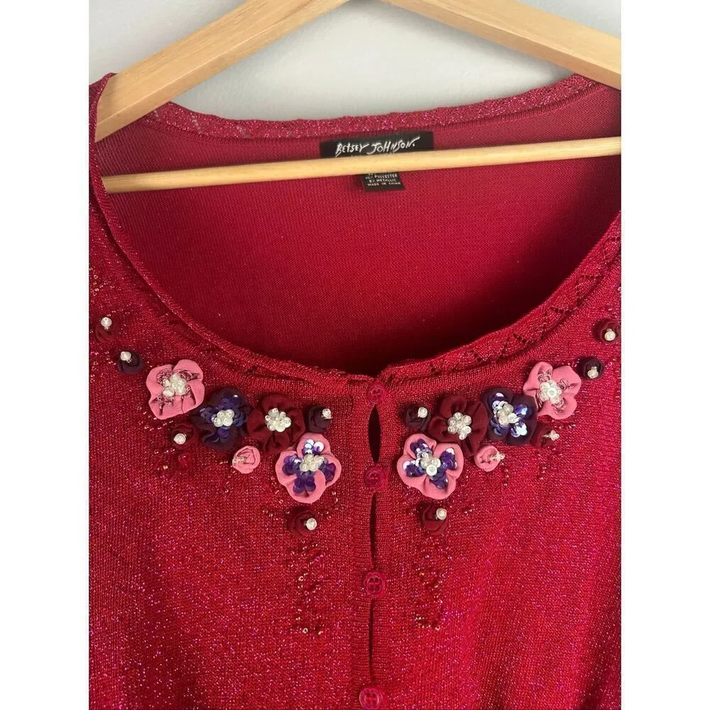 Vintage Y2K Betsey Johnson Button Front Cardigan Sweater